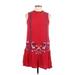 Xhilaration Casual Dress - DropWaist Mock Sleeveless: Red Dresses - Women's Size Large