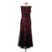 Alex Evenings Cocktail Dress: Burgundy Brocade Dresses - Women's Size 6 Petite