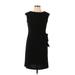 Chetta B Casual Dress - Sheath High Neck Short sleeves: Black Solid Dresses - Women's Size 10