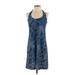 Columbia Casual Dress - A-Line Scoop Neck Sleeveless: Blue Dresses - Women's Size Small