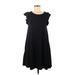 Doublju Casual Dress - Mini: Black Print Dresses - Women's Size Medium