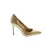 BCBGeneration Heels: Slip On Stilleto Cocktail Party Gold Solid Shoes - Women's Size 7 1/2 - Pointed Toe