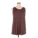 LOGO by Lori Goldstein Tank Top Burgundy Marled Scoop Neck Tops - Women's Size X-Large