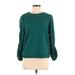Simply Vera Vera Wang Pullover Sweater: Green Stripes Tops - Women's Size Medium