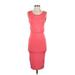 Leith Casual Dress - Midi Scoop Neck Sleeveless: Pink Print Dresses - Women's Size X-Small