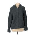 Barefoot Dreams Fleece Jacket: Short Gray Jackets & Outerwear - Women's Size Large