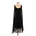 Elie Tahari Cocktail Dress - A-Line Scoop Neck Sleeveless: Black Solid Dresses - Women's Size Small