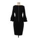 Calvin Klein Casual Dress - Sheath High Neck 3/4 sleeves: Black Solid Dresses - Women's Size 4