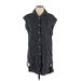 Koch Casual Dress - Shift Collared Short Sleeve: Black Print Dresses - Women's Size X-Small