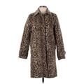 J.Crew Coat: Knee Length Brown Leopard Print Jackets & Outerwear - Women's Size 4