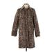 J.Crew Coat: Knee Length Brown Leopard Print Jackets & Outerwear - Women's Size 4