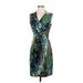 Kenneth Cole New York Casual Dress - Sheath V-Neck Sleeveless: Green Dresses - Women's Size 2
