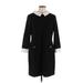Tommy Hilfiger Casual Dress - Mini High Neck Long sleeves: Black Color Block Dresses - Women's Size 12