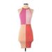 Dee Elly Casual Dress - Mini Crew Neck Sleeveless: Pink Print Dresses - Women's Size Small