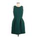 Madewell Casual Dress - A-Line Crew Neck Sleeveless: Green Print Dresses - Women's Size 6