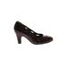 Aerosoles Heels: Pumps Chunky Heel Work Burgundy Solid Shoes - Women's Size 6 1/2 - Round Toe