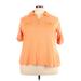 Croft & Barrow Short Sleeve Top Orange Collared Tops - Women's Size 3X