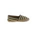 Tory Burch Flats: Green Stripes Shoes - Women's Size 7 1/2 - Almond Toe