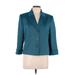 Tahari by ASL Blazer Jacket: Short Teal Print Jackets & Outerwear - Women's Size 12 Petite