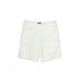 Eddie Bauer Khaki Shorts: Ivory Solid Mid-Length Bottoms - Women's Size 12 - Light Wash