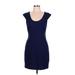 Express Casual Dress - Mini: Blue Solid Dresses - Women's Size 10