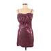Ronny Kobo Cocktail Dress - Party Sweetheart Sleeveless: Burgundy Solid Dresses - New - Women's Size Medium