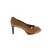 Stuart Weitzman Heels: Slip On Stilleto Classic Tan Print Shoes - Women's Size 10 - Round Toe