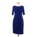 Laura Jeffries Casual Dress - Sheath: Blue Print Dresses - Women's Size 6