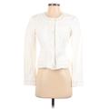Ann Taylor Jacket: Short White Print Jackets & Outerwear - Women's Size 2