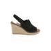 TOMS Wedges: Black Print Shoes - Women's Size 7 1/2 - Peep Toe