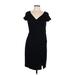 Rachel Zoe Casual Dress - Sheath V-Neck Short sleeves: Black Print Dresses - Women's Size 12