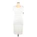 RN Studio By Ronni Nicole Casual Dress - Sheath Scoop Neck Short sleeves: White Solid Dresses - New - Women's Size 14