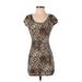 Vibe Sportswear Active Dress: Brown Leopard Print Activewear - Women's Size Small