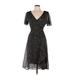 DKNY Cocktail Dress - Wrap: Black Jacquard Dresses - Women's Size 10