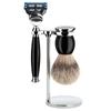 Mühle - SOPHIST 3-tlg. Silberspitz Rasier-Set Griffe schwarz - FUSION Rasur 1 ct Herren (262.99 € / 1 ct)