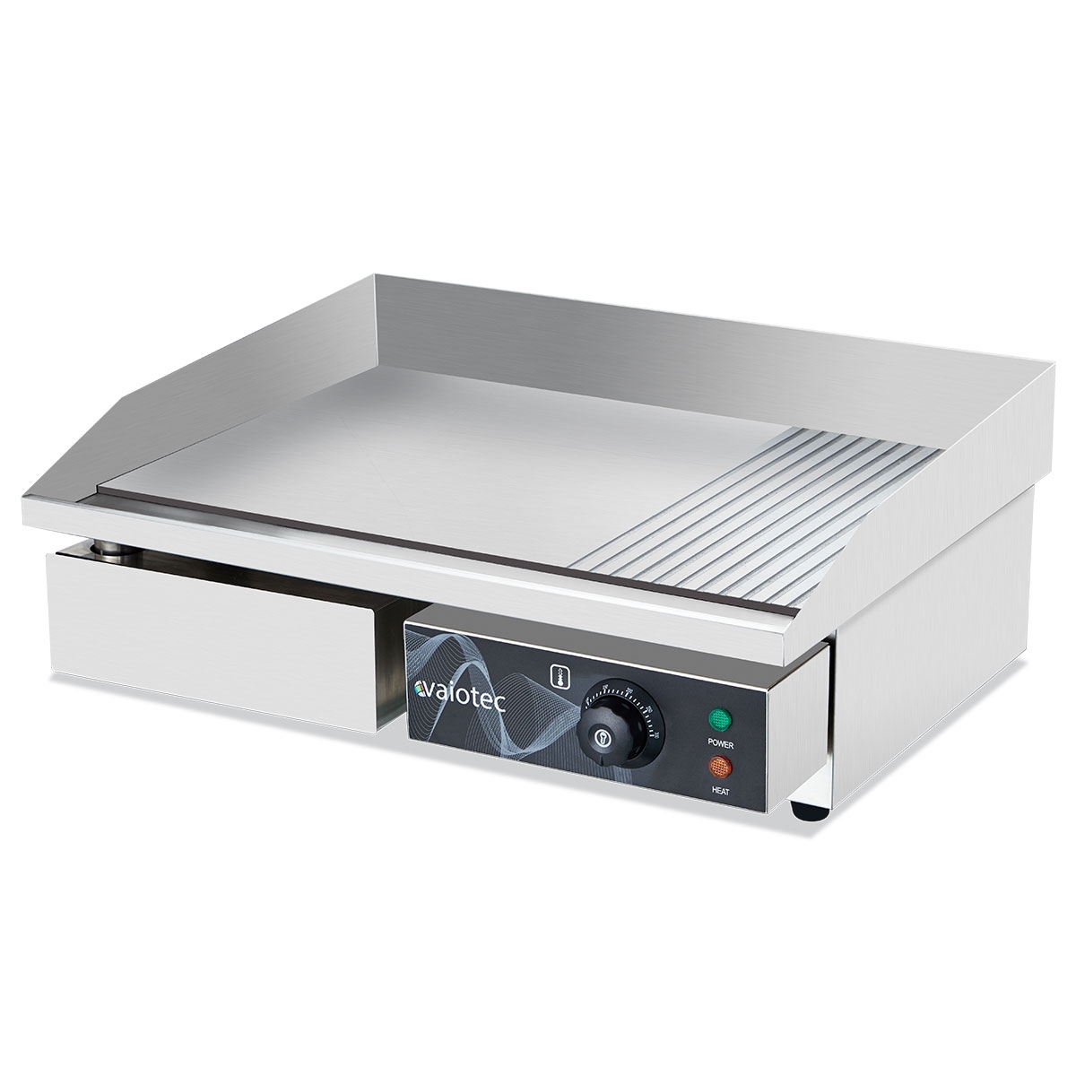 vaiotec Elektro Grillplatte, Grillfläche 1/3 gerillt und 2/3 glatt, 550 x 445 mm Image