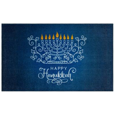 Hanukkah Menorah Multi Kitchen Rug by Mohawk Home in Multi (Size 30 X 50)
