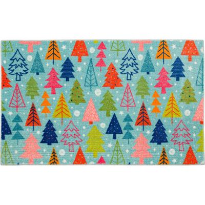 Tree Scatter Kitchen Rug by Mohawk Home in Aqua (Size 30 X 50)