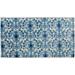 Damask Tile Navy Kitchen Rug by Mohawk Home in Navy (Size 24 X 45)