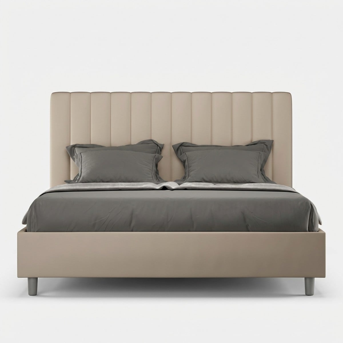 Itamoby Agueda taubengraues Kunstleder-Polsterbett 160x200 Image
