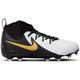 NIKE Kinder Fussball-Rasenschuhe JR PHANTOM LUNA II ACAD F/MG, Größe 35 in WHITE/BLACK-MTLC GOLD COIN