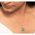 Floral Malachite Pendant/Marquise Halo Necklace With Salt & Pepper Diamond/14K Solid Gold Pendant/Solid Gold/Anniversary Gift/Push Present/