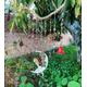 Fairy & Half Moon Stained Glass Sun Catcher Murano Beaded Window Curtain Wind Chime Mobile