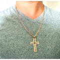 Iced Out Chain, Large Cross Necklace, Crucifix Cuban Link Men's Rope Men's Chain Necklace