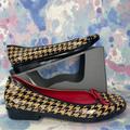 Kate Spade Shoes | Kate Spade Womens Houndstooth Rubber Ballet Flats Size 7 | Color: Black/Tan | Size: 7