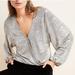 Anthropologie Tops | Anthropologie Carys Wrap Top Silver Metallic Top M | Color: Gray/Silver | Size: M