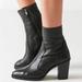 Free People Shoes | Crosswalk Black Leather Factory Pico Ankle Block Heel Heeled Boots Booties | Color: Black | Size: 8