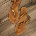 Coach Shoes | Coach Robyn Leather Sandal In Brown Ginger - Size 7.5 | Color: Brown/Tan | Size: 7.5