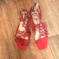 Free People Shoes | Free People Sandals | Color: Cream/Red | Size: 9 1/2