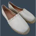 Kate Spade Shoes | Kate Spade New York Size 8 Lisbon White Leather Flat Shoes Espadrille Euc 6790 | Color: White | Size: 8